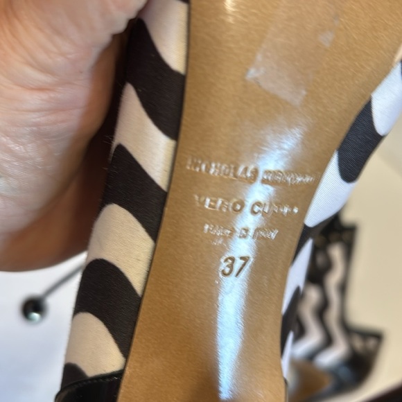 Nicholas Kirkwood Monochromatic Satin and Leather Strappy Lace Up Peeptoe Heels - Picture 11 of 12